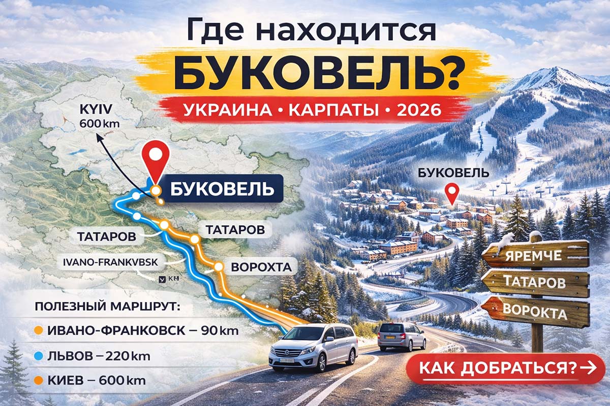 Где находится Буковель на карте