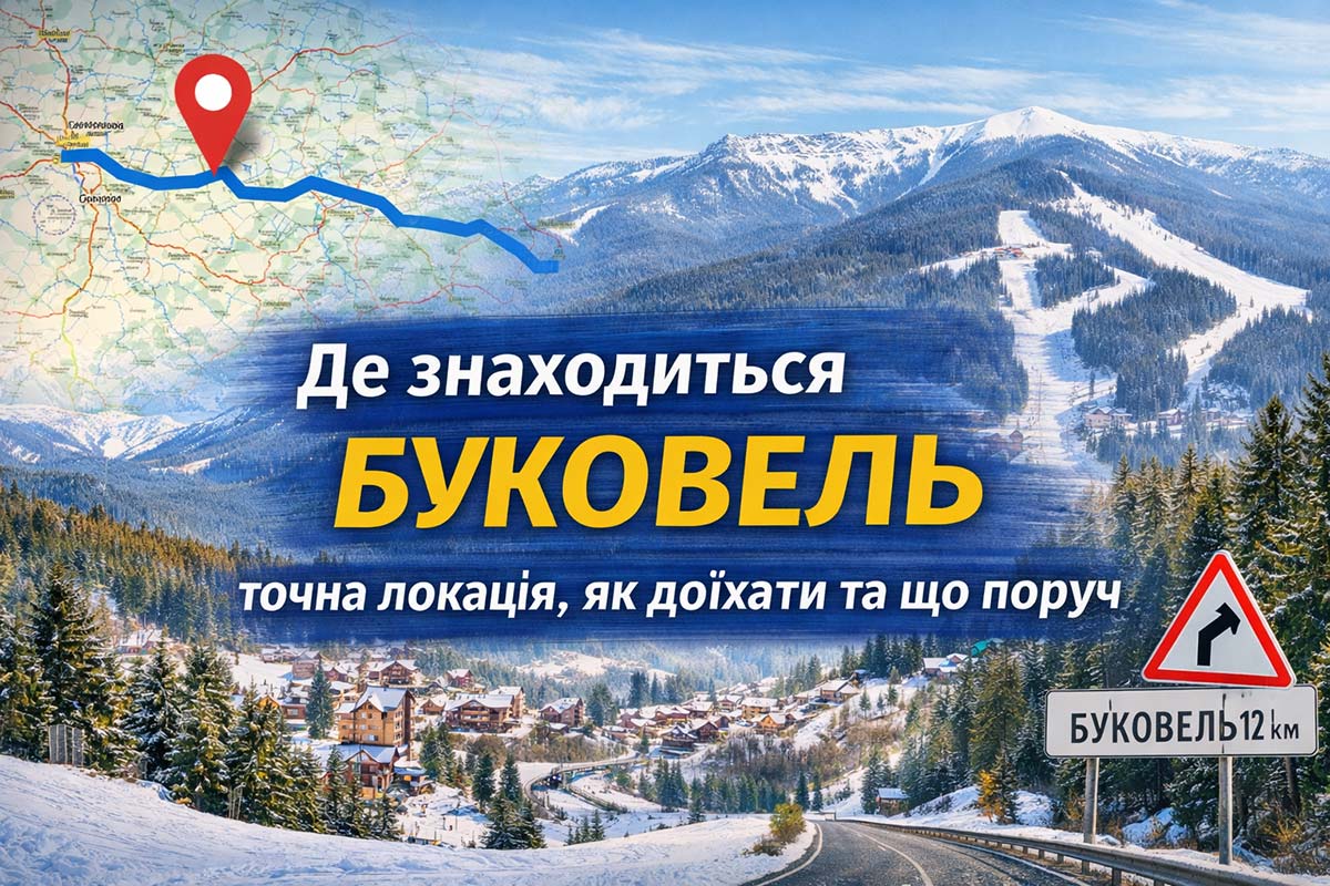 Де знаходиться Буковель на карті України: схема розташування курорту в Карпатах і напрямки з Івано-Франківська та Львова.