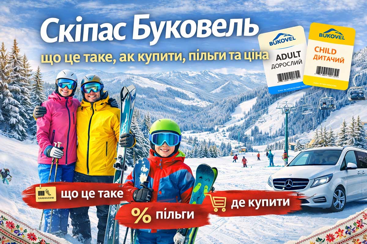 Скіпас Буковель — що це таке, як купити, пільги та ціна, лижниця з карткою на фоні зимових Карпат